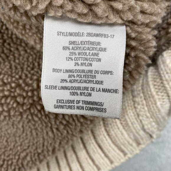 Windriver Cardigan Womens Medium Sherpa Lined Super Chunky Cable Knit Vintage - Picture 7 of 8